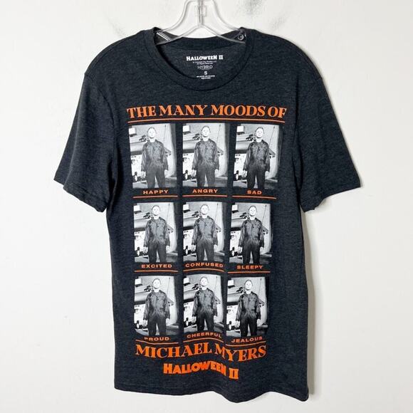 Halloween II Men Graphic T-Shirt S Michael Myers Mood Charcoal Gray Short Sleeve - Picture 3 of 6
